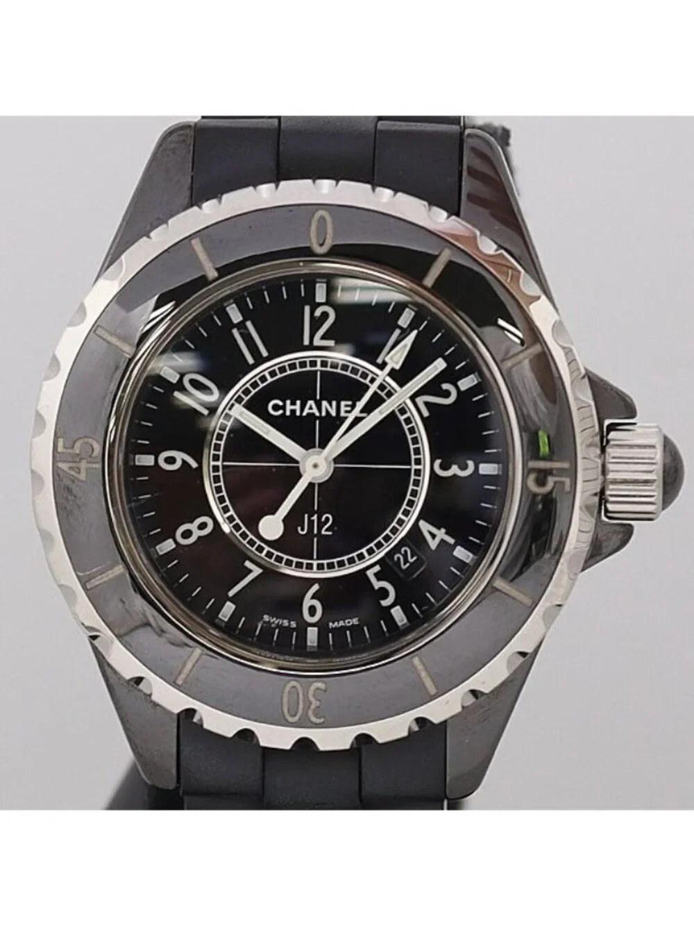 Chanel Quartz Date Black Dial Watch
